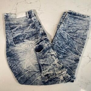 Southpole Skinny Cargo Jeans Men's 36 Acid Wash Distressed Moto Stacked